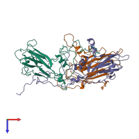 PDB entry 8e3c coloured by chain, top view.
