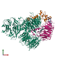 PDB entry 8e3i coloured by chain, front view.