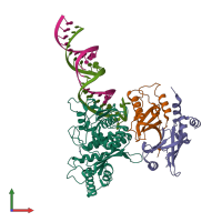 PDB entry 8e40 coloured by chain, front view.