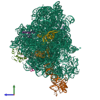 PDB entry 8e46 coloured by chain, side view.