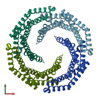 PDB entry 8e55 coloured by chain, front view.