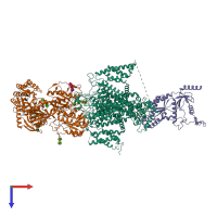 PDB entry 8e5a coloured by chain, top view.