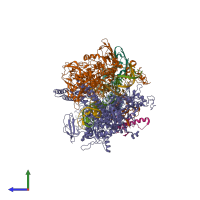 PDB entry 8e95 coloured by chain, side view.