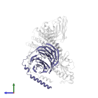 Guanine nucleotide-binding protein G(I)/G(S)/G(T) subunit beta-1 in PDB entry 8e9x, assembly 1, side view.