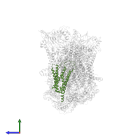 Cytochrome c oxidase subunit 3 in PDB entry 8ec0, assembly 1, side view.