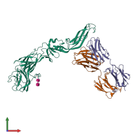 PDB entry 8ee5 coloured by chain, front view.