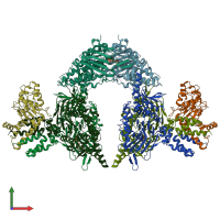 PDB entry 8eea coloured by chain, front view.