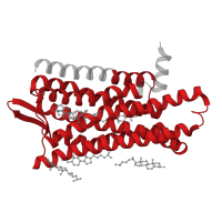 The deposited structure of PDB entry 8ef5 contains 2 copies of Pfam domain PF00001 (7 transmembrane receptor (rhodopsin family)) in Mu-type opioid receptor. Showing 1 copy in chain F [auth M].