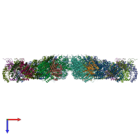 PDB entry 8ej4 coloured by chain, top view.