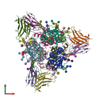 PDB entry 8ejj coloured by chain, front view.