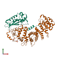 PDB entry 8el7 coloured by chain, front view.