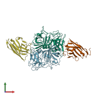 PDB entry 8en1 coloured by chain, front view.