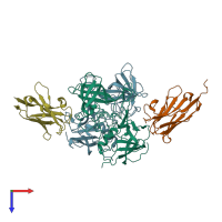 PDB entry 8en1 coloured by chain, top view.