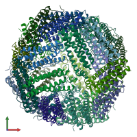 PDB entry 8en7 coloured by chain, front view.