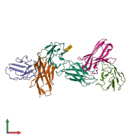 PDB entry 8epa coloured by chain, front view.