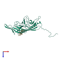 PDB entry 8er8 coloured by chain, top view.