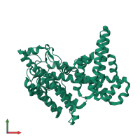 PDB entry 8erc coloured by chain, front view.