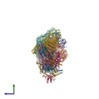 PDB entry 8esw coloured by chain, side view.