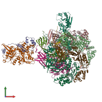 PDB entry 8ets coloured by chain, front view.