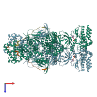 PDB entry 8ewy coloured by chain, top view.