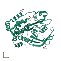 PDB entry 8exj coloured by chain, front view.