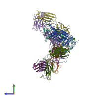 PDB entry 8f0i coloured by chain, side view.