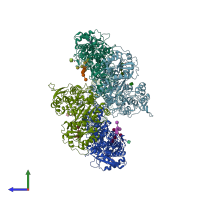 PDB entry 8f0o coloured by chain, side view.