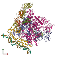 PDB entry 8f1k coloured by chain, front view.