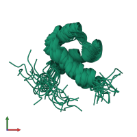 PDB entry 8f36 coloured by chain, ensemble of 20 models, front view.