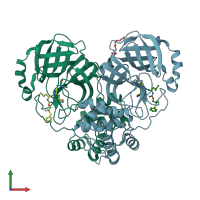 PDB entry 8f46 coloured by chain, front view.