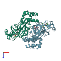 PDB entry 8f46 coloured by chain, top view.