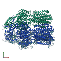 PDB entry 8f4r coloured by chain, front view.