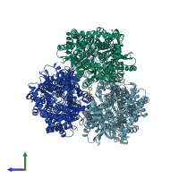 PDB entry 8f4r coloured by chain, side view.