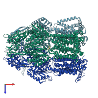 PDB entry 8f4r coloured by chain, top view.