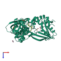 PDB entry 8f51 coloured by chain, top view.