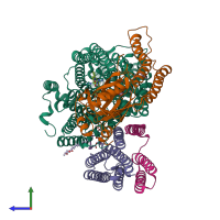 PDB entry 8f68 coloured by chain, side view.