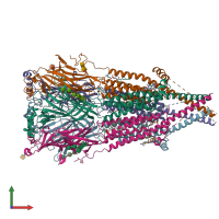 PDB entry 8f6y coloured by chain, front view.