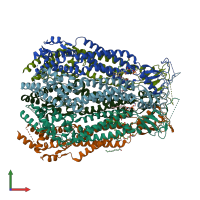 PDB entry 8f74 coloured by chain, front view.