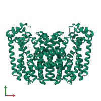 (2E,6E)-farnesyl diphosphate synthase in PDB entry 8f8f, assembly 1, front view.