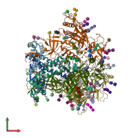 PDB entry 8fad coloured by chain, front view.