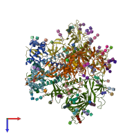PDB entry 8fad coloured by chain, top view.