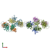 PDB entry 8fb5 coloured by chain, front view.