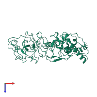 PDB entry 8fd5 coloured by chain, top view.