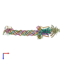 PDB entry 8fed coloured by chain, top view.