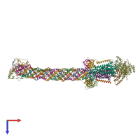 PDB entry 8fee coloured by chain, top view.