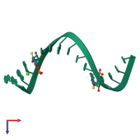 PDB entry 8feq coloured by chain, top view.