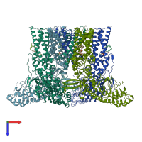 PDB entry 8ffl coloured by chain, top view.