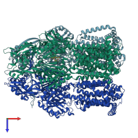 PDB entry 8ffs coloured by chain, top view.