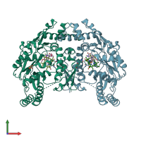 PDB entry 8fgv coloured by chain, front view.