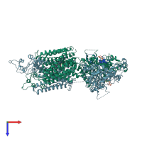 PDB entry 8fho coloured by chain, top view.